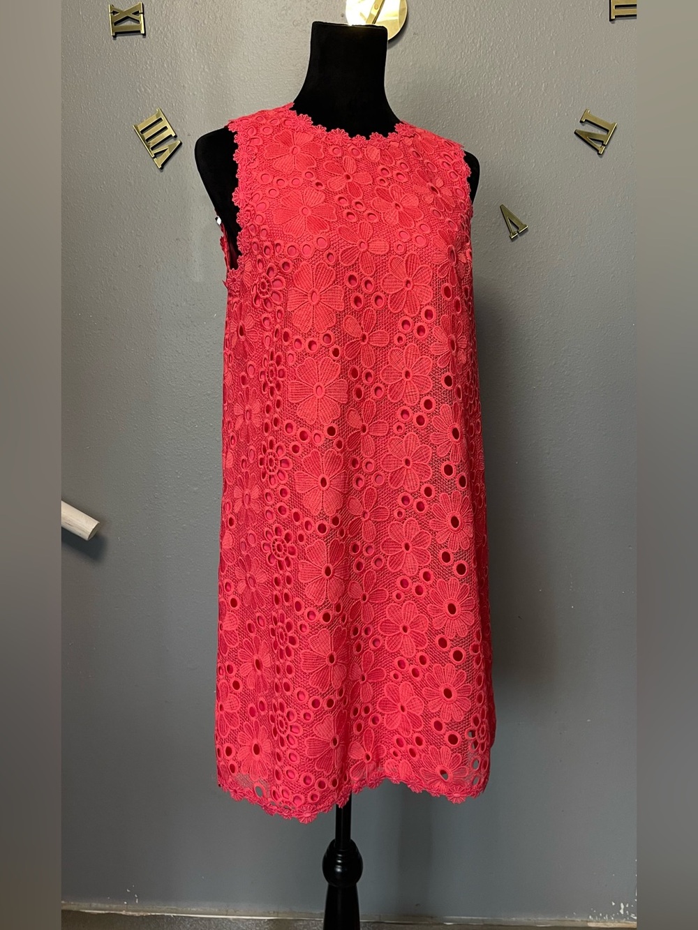kate spade Coral Shore Thing Lace Shift Dress Floral Eyelet Sleeveles
